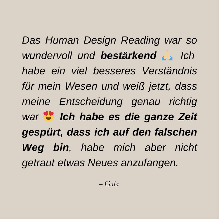 Human Design Reading ⎯ Frauen
