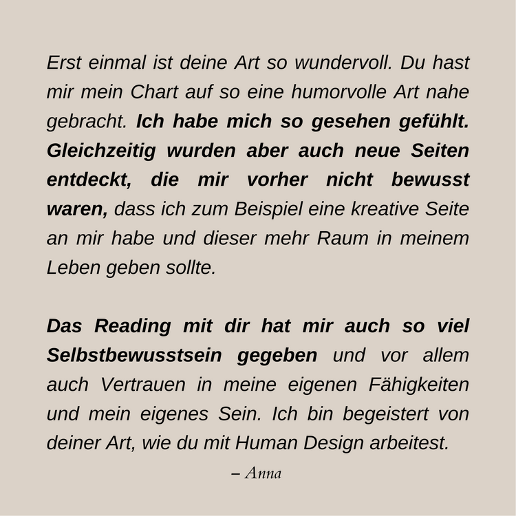 Human Design Reading ⎯ Frauen